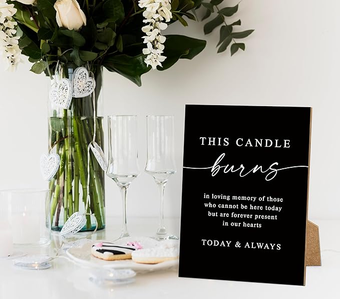 Funeral Sign, 8x11 Black Minimalist Style Loss of Loved One Memorial Sign, In Loving Memory Sign, Funeral Decorations, Wedding Table Decor, Memorial Gifts For Loss of Loved One, Bereavement Gifts -12
