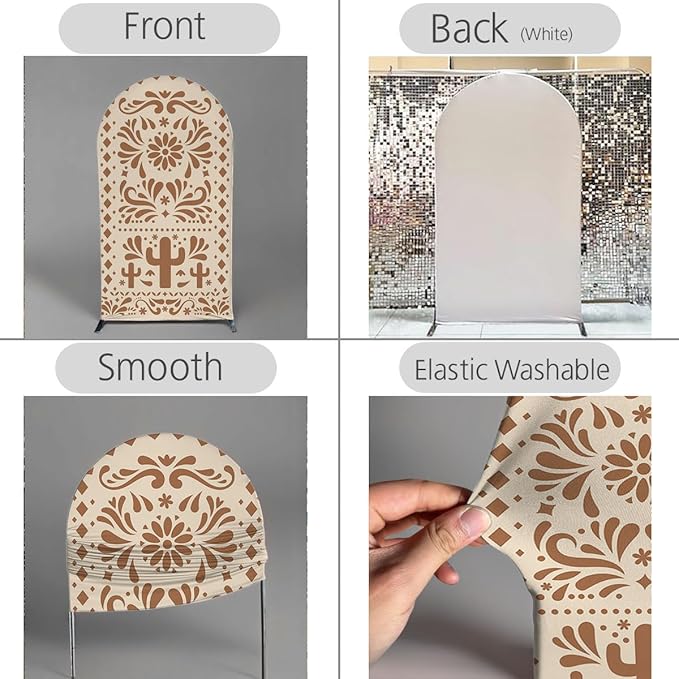 Mexico Theme Arch Stand Covers Fiesta Wedding Party Elastic Fabric Background Birthday Baptismx Baby Shower Decor Props (90x180cm(W35''H72''),G-3741)