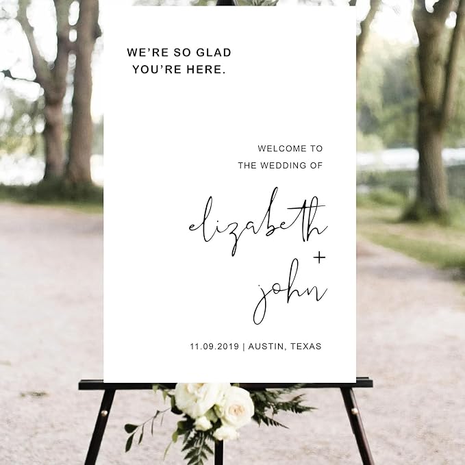 Minimalist Wedding Welcome Sign, Modern Wedding Welcome Sign, Welcome Sign Wedding, Wedding Sign