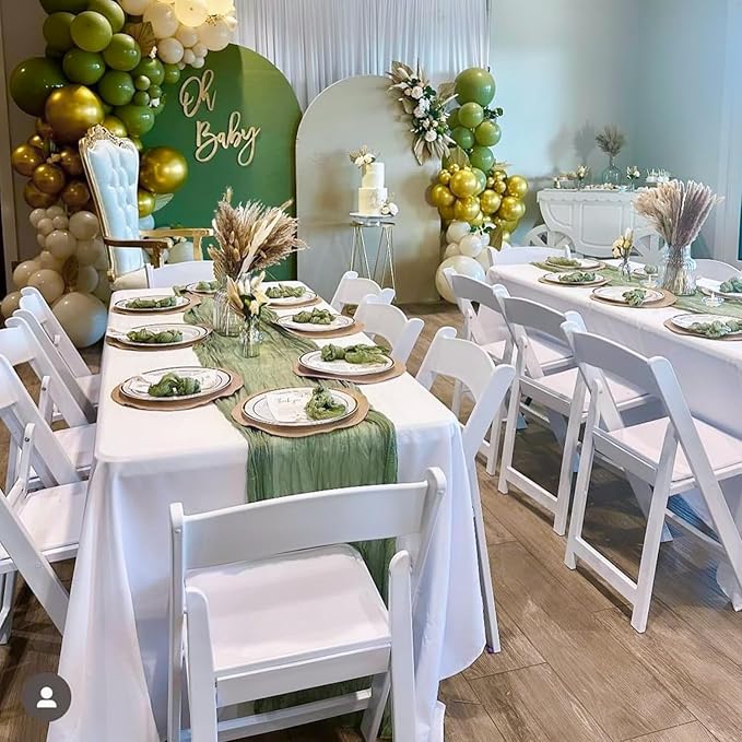 3 Pack Sage Green Cheesecloth Table Runner 10FT 120 Inches Green Gauze Table Runner for Wedding Bridal Shower Baby Shower Fall Thanksgiving Boho Decoration