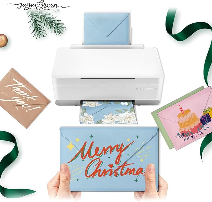 50 Pack 4x6 Envelopes Letter Size, Green A4 Envelopes Self Seal for Wedding Invitation, Envelope 4.3x6.3 for Greeting Cards, Photos, Baby Shower, Graduation, Thank You Cards, Announcements
