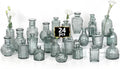 Mini Bud Vases As Wedding Centerpieces for Tables,Clear Bud Vases for Flowers,Small Flower Vases Suitable for Birthday Party,Anniversary,Wedding Reception,Baby Shower (Green, 24PCS)