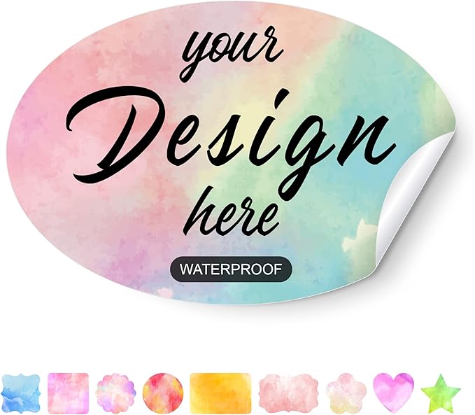 Custom Stickers Personalized Labels - Customized Stickers with Any Design Image Logo Text,Custom Stickers for Business Logo,Custom Thank You Label Stickers,100 Labels (Oval,3"x2")