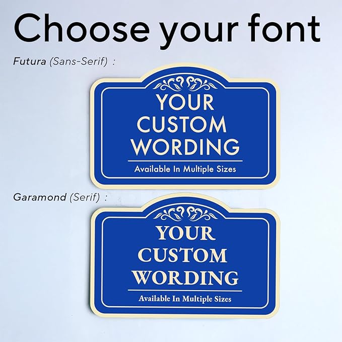 Custom Decorative Outdoor Metal Sign - Personalized Aluminum Sign, Design 1 Blue Steel 42x28 In, Waterproof, Made In USA