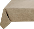 Fitable Linen Textured Rectangle Tablecloth Washable Fabric Faux Burlap Table Cloth for 8 Foot Tables, Holiday Table Cover for Farmhouse, Reception, Kitchen Dining, Party, (Mocha, 54 x 108 Inch)