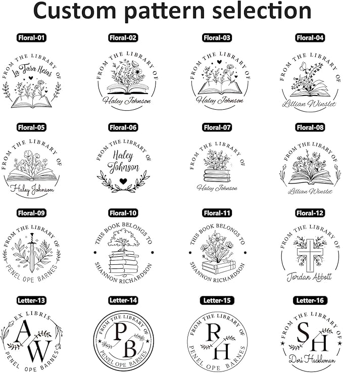 Personalized Book Embosser - Custom Library Stamp, Personal Gifts for Book Lovers, Readers, Teachers (Cat-27)