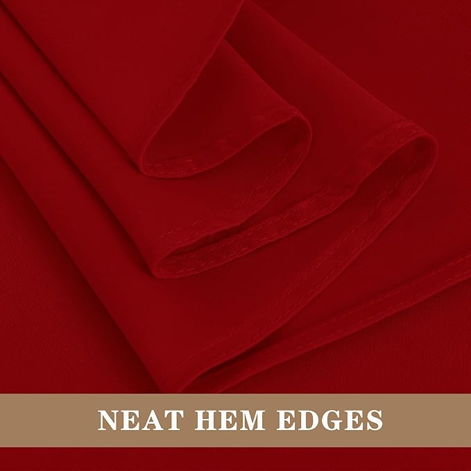 Fitable 6 Pack Red Square Tablecloths - 70 x 70 Inches - Stain Resistant and Reusable Table Clothes, Polyester Fabric Table Covers for Dining, Card Tables, Coffee Tables