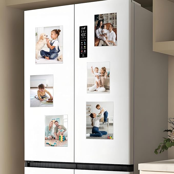 Magnetic Picture Frames for Refrigerator 8x10 Inch, Magnetic Photo Holders for Fridge, 3 Pack Acrylic Magnetic Picture Frame for Displaying Frames,Children Artworks