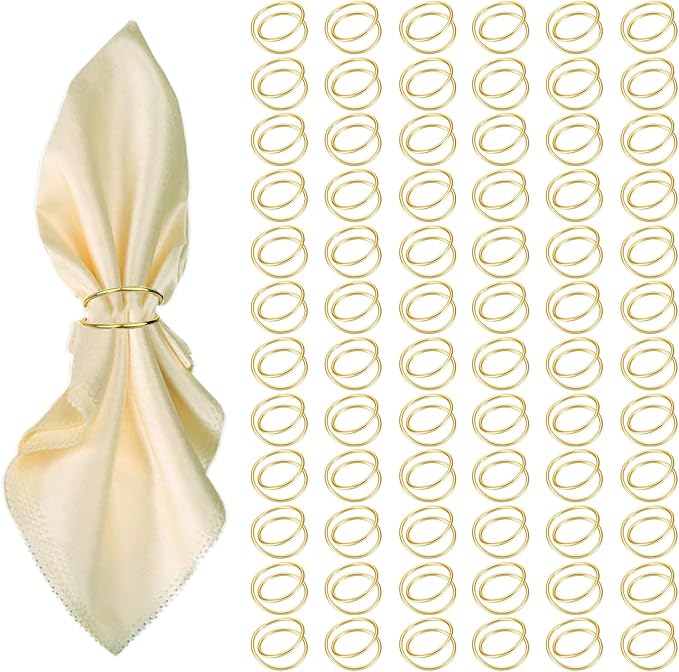 Gold Napkin Rings - 72 PCS Metal Spiral Napkin Rings(Spiral) Napkin Holders Buckles for Family Dinner, Wedding, Party,Table Decorations