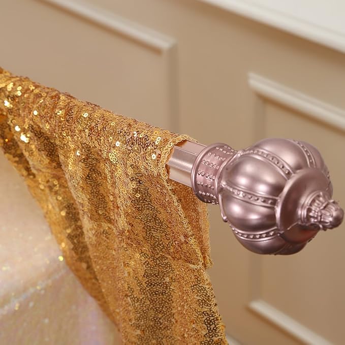 Poise3EHome 7FT x 7FT Rose Gold Sequin Photography Backdrop Curtain for Party Decoration, Rose Gold