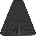 House, Home and More Indoor Outdoor Double-Ribbed Carpet Runner with Skid-Resistant Rubber Backing - Smokey Black - 3 Feet x 15 Feet