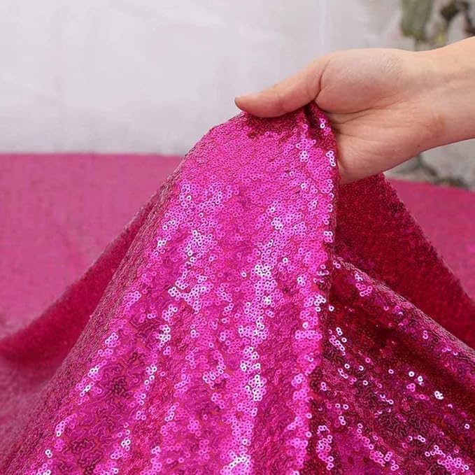 JYFLZQ Hot Pink Sequin Backdrop Curtain 10x10ft Fuchsia Glitter Photo Booth Photography Backdrop Background Shimmer Wall Backdrop Party Decorations