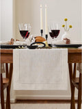 Solino Home Linen Light Natural Table Runner 36 Inches - Classic Hemstitch, 100% Pure Linen Coffee Table Runner 14 x 36 Inch Ideal for Dresser Tables - Fall, Autumn, Halloween, Thanksgiving, Christmas