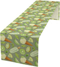 Summer Ice Cream Popsicles Table Runner, Watercolor Green Kiwi Seasonal Fruit Sweet Dessert Dinner Runner for Party Holiday Home Kitchen Dining Table Decor 13"x108"