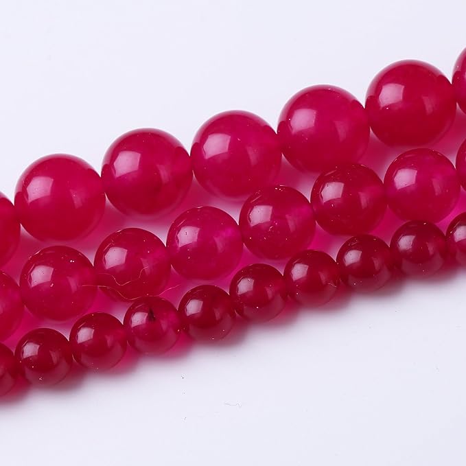 Rose Carnelian Stone Beads Gemstone Round Crystal Energy Jade Beads Stone Beads for Jewelry Making DIY Bracelet Necklace Jewelry Making 1 Strand 15.5inch 60PCS 6MM