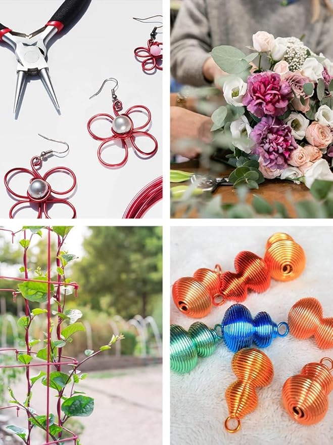 Mandala Crafts 13 Gauge Anodized Aluminum Craft Wire for Jewelry Making - 240 FT Colored Flexible Rainbow Wire - Bendable for Bonsai Armature Crafting Sculpting