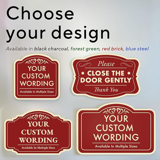 Custom Outdoor Decorative Metal Signs, Personalized Aluminum Sign, Driveway Sign - Waterproof, USA Made - Design 'Red Brick' 30x24 In