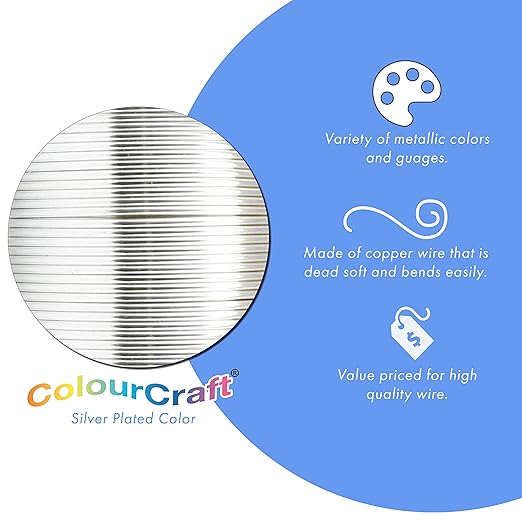 Beadalon ColourCraft Wire, 26 Gauge, Silver Plated, 34 yd Spool