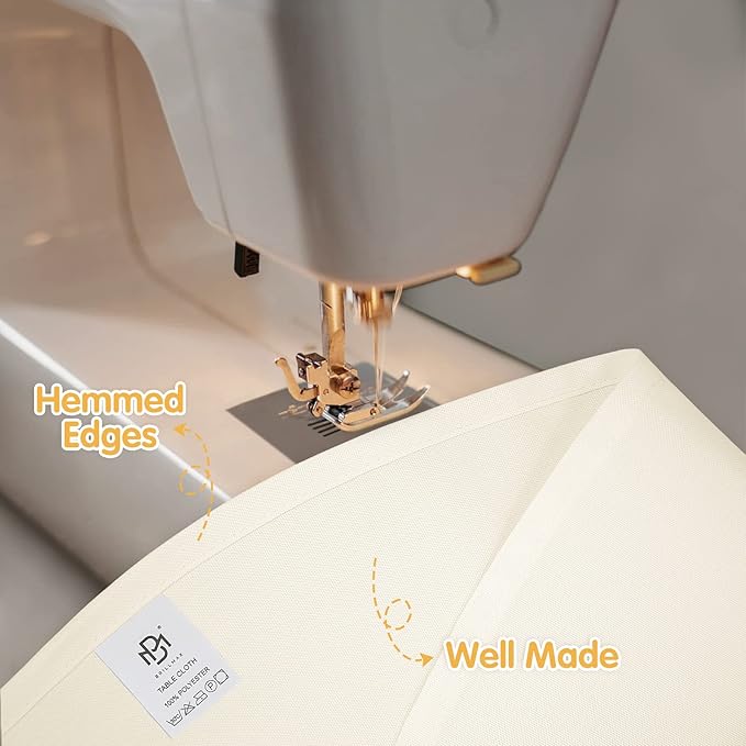 BRILLMAX 4 Pack Ivory Round Tablecloths 120 Inch - Circle Bulk Linen Polyester Fabric Washable Table Cloth Cover for Wedding Reception Banquet Birthday Party Buffet Restaurant