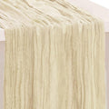 1 Pack Beige Cheesecloth Table Runner 35x120 Inch 10Ft Rustic Gauze Cheese Cloth Table Runner Sheer Cheesecloth Table Runners for Wedding Party Bridal Shower Decoration
