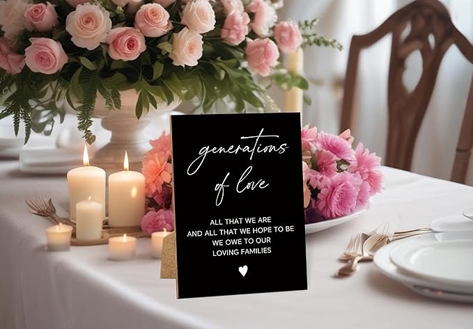 Wedding Signs for Reception, 8x11 Black Minimalist Style Love Signs for Wedding, Memorial Table Sign for Wedding, Bridal Shower Decor, Weddings Reception Decor-16