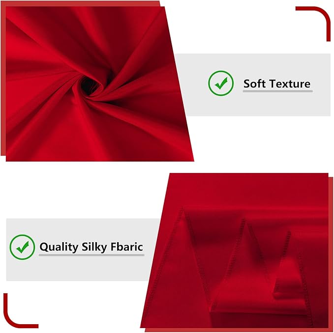 10ft x 8ft Red Backdrop Curtains for Party Valentine's Day Arch Stage Wedding Ceremony Curtains Fabric Photography Backdrop for Baby Showers Rod Pocket Home Decoration, 5ft x 8ft, 2 Panels
