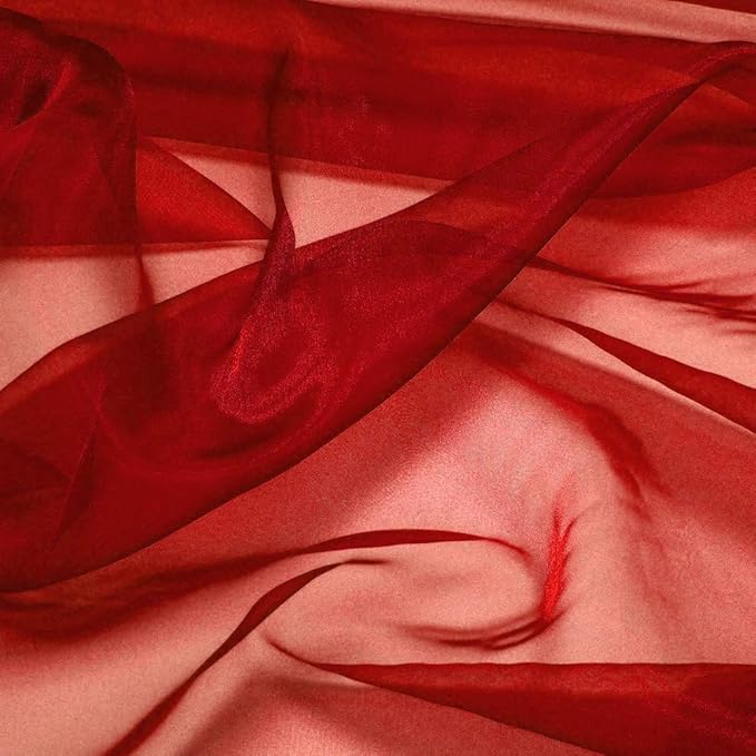 MDS Pack of 300 PCS Organza Chair Sashes Wider Dining Chair Bows Ribbon Tie Back for Wedding Party Birthday Bridal Shower Reception Event Banquet Home Chair Cover Decoration - Red