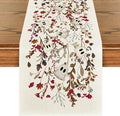 Artoid Mode Ghost Flowers Leaves 210 GSM Halloween Table Runner,Seasonal Fall Kitchen Dining Table Decoration for Home Party Decor 13x36 Inch