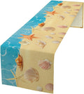 Sea Turtle Table Runner Marine Life Starfish Nautical Blue Green Ocean Theme Kitchen Table Decorations for Indoor Outdoor Home Party Decorations 13 * 90 Inch