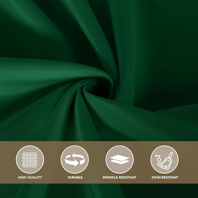 sancua Square Tablecloths 60x60 Inch Hunter Green, 2 Pack - Fabric Table Cloth for Square or Round Tables, Washable Polyester Table Cover for Christmas Dinner, Holiday Party, Display Tables