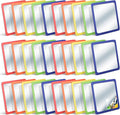 Dandat 30 Pcs Small Mirrors for Kids 6 x 6 Inch Square Shatter Proof Reflector Toddler Glass Plastic Reflector for Classroom DIY Craft Preschool Facial Expression (Fulgent Colors)