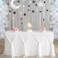 Suppromo White Tulle Table Skirts for Rectangle Tables 6ft for Wedding Birthday Party Bridal Shower White Tutu Ruffle Table Cloth for Cake Dessert Buffet Banquet Dinner Table Decorations