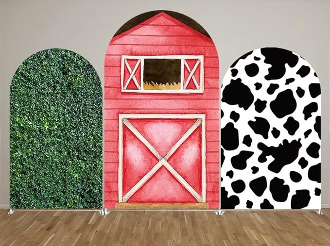 Arch Backdrop Chiara Arch Stand Covers Stretchy Spandex Fabric Cow Pattern Background for Birthday Baby Shower Party Decoration