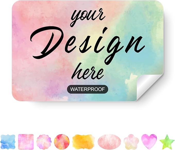 Custom Stickers Personalized Labels - Customized Stickers with Any Design Image Logo Text,Custom Stickers for Business Logo,Custom Thank You Label Stickers,100 Labels (Rectangle,5"x2")