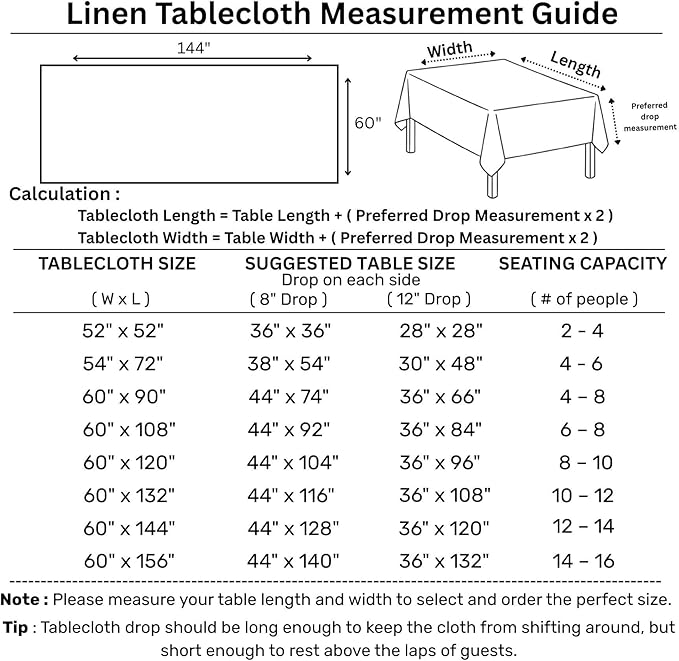 Solino Home Linen Tablecloth 60 x 144 Inch - Classic Hemstitch 100% Pure Linen Moss Green Table Cloth for Rectangle Tables - Machine Washable Tablecloth for Fall, Autumn, Thanksgiving
