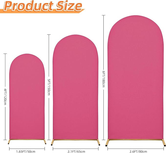 Wedding Arch Cover 4FT 5FT 6FT Arch Backdrop Cover Spandex Fitted Arch Cover for Round Top Chiara Backdrop Stand Covers for Wedding Birthday Party Baby Shower Banquet Ceremony Decoration