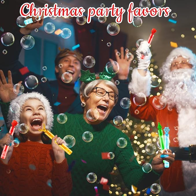 Christmas Mini Bubbles Wand Toys Gifts for Toddlers 20 Pack, Christmas Party Favors Supplies Goodie Bags Stocking Stuffers Fillers for Kids, Small School Classroom Prizes Treats Trinkets for Students