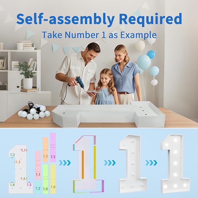Marquee Numbers Large 14th-Birthday Decorations: 4ft Light Up Number Party Decor 41 Year Old Girl And Boy Birthday Decoration Backdrop 41 Anniversary Cardboard Big Mosaic Balloon Frame Number 14