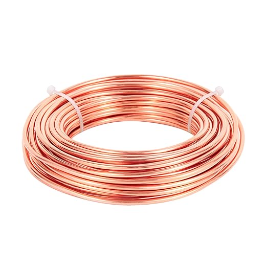 8 Gauge3.2 mm 6.5 feet 5 oz 99.9% Dead Soft Copper Wire for Electroculture Gardening, Jewelry Making, Beading, Science Projects, DIY Artwork, Pure Bare Copper Wire