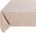Fitable Faux Linen Tablecloth Rectangle 60 x 120 Inch - Rustic Fabric Table Cloth for 8 Foot Tables, Beige Faux Burlap Table Cover for Kitchen Dining, Party, Farmhouse