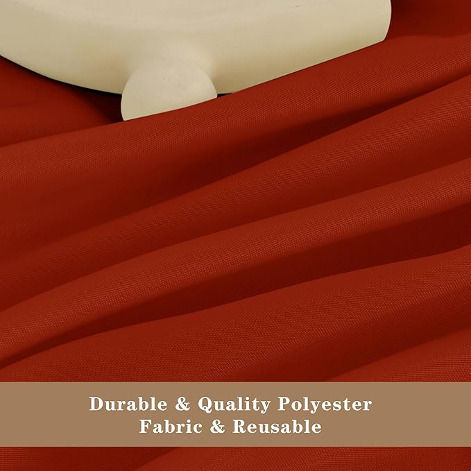 Fitable 6 Pack Rust Round Tablecloths - 120 Inches in Diameter - Stain Resistant and Washable Fall Table Clothes, Polyester Fabric Table Covers for Wedding, Party, Banquet, Formal Events