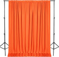 DWCN 10x7 FT Backdrop Curtains for Parties, Photography Backdrop Drapes with Rod Pockets for Wedding Decorations Stage Birthday Family Gatherings, 2 Panels 5ft x 7ft, Orange