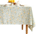 patdrea Designer Linen Green Small Square Tablecloth,Vintage Yellow Flowers Pattern Farmhouse Table Cloth,Home Table Cover Decor for Kitchen Dining Christmas,Thanksgiving,Party,55"x55"-Ania a