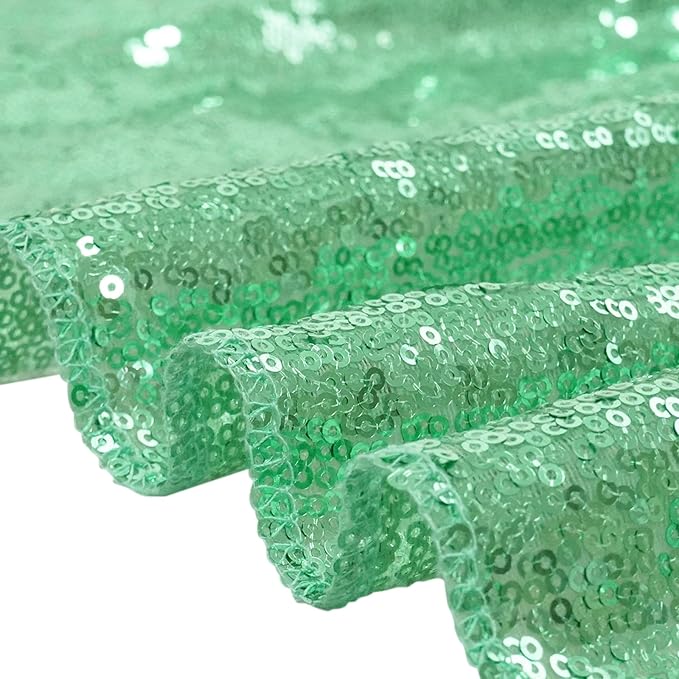 Eternal Beauty Mint Greem Sequin Backdrop, 7x7 Ft Glitter Background Curtains for Shimmer Photography Party Wedding Birthday Back Drop Decor