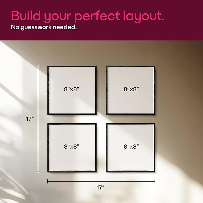 Mixtiles Official - Custom Photo Tiles - Personalized Printed Photos - Magnetic Wall Frames - Adhesive Sticker, No Nails - Various Sizes and Frames - 8x8-tiles-Tile - Frameless