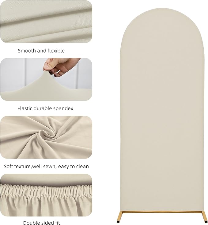Wedding Arch Cover 4FT Arch Backdrop Cover Spandex Fitted Arch Cover for Round Top Chiara Backdrop Stand Covers for Wedding Birthday Party Baby Shower Banquet Ceremony Decoration