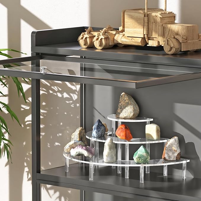 3 Tier Acrylic Display Risers, Half Moon Cupcake Stand, Clear Perfume Organizer, Dessert Stand for Display, Clear Display Stand for Food, Cupcake, Perfume, Collections
