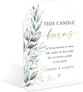 Acrylic Wedding Signs, Greenery Theme This Candle Burns in Loving Memory of, Memorial Table Sign for Wedding, Bridal Shower Table Decor with Stand, Engagement, Anniversary, Newlywed Event Supplies, 25