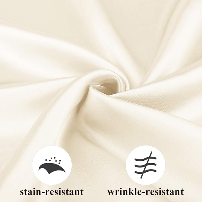 Aneco 12 Pieces Satin Napkin Square 20 x 20 Inches Dinner Napkins Weddings Party Napkin Soft Table Napkins for Romantic Weddings Party Dinner Decoration (Ivory)