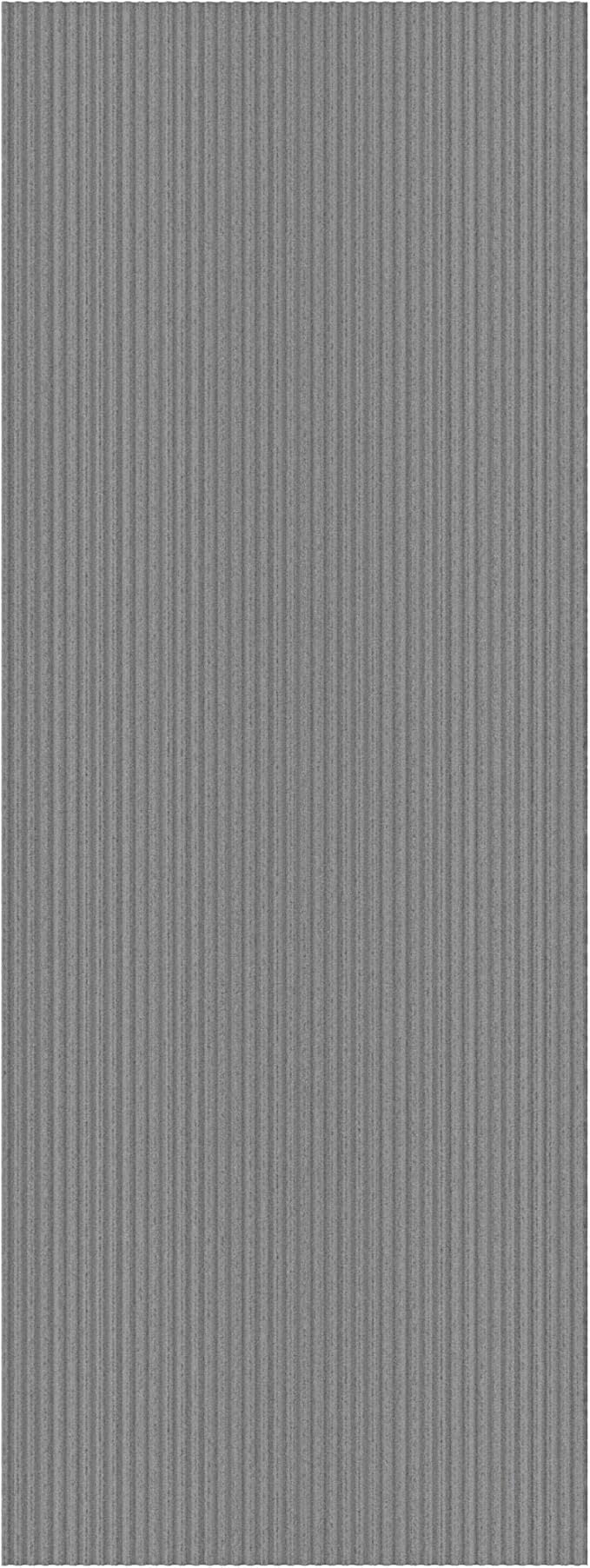 Ottomanson 2' x 25' Hallway Runner with Scraper Pile Extra Durable Non-Slip Rug Mat for Indoor & Outdoor Use - Ideal for Kitchen, Entryway, Patio & Garage - High-Traffic Carpet, Gray